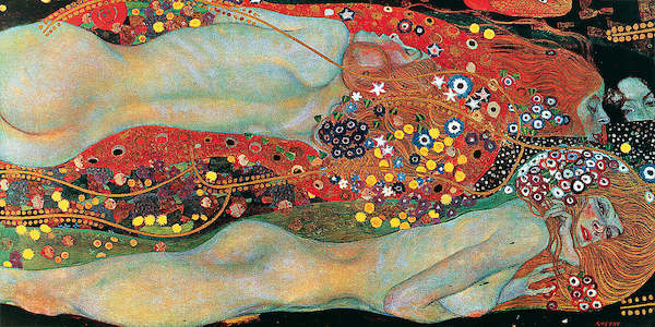 100cm x 50cm Wasserschlangen II von Gustav Klimt