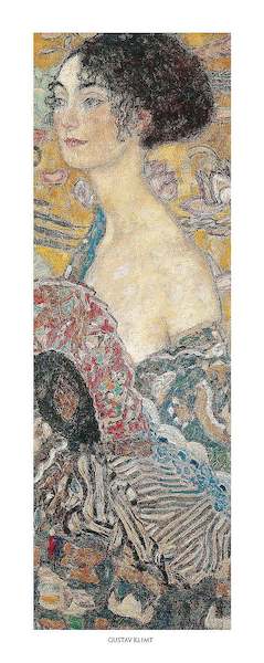 20cm x 50cm Segnora con ventaglio von Gustav Klimt