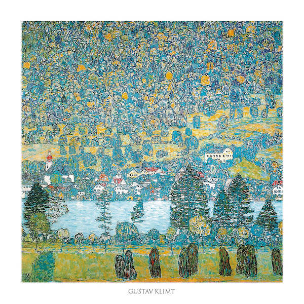 70cm x 70cm Pendio montano a Unterach von Gustav Klimt