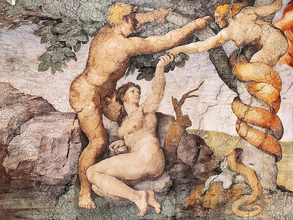 Array Sündenfall und Vertreibung aus   von Michelangelo