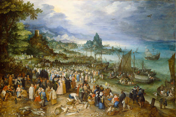 Array Seehafen mit Predigt Christi     von Jan d.Ä. Brueghel
