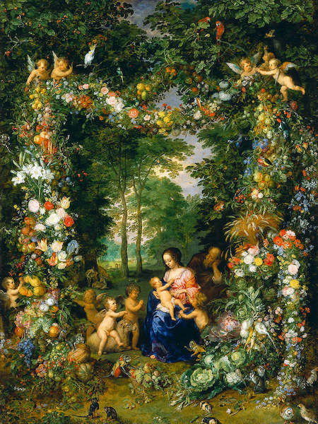 Array Hl. Familie in einem Blumenkranz von Jan d.Ä. Brueghel