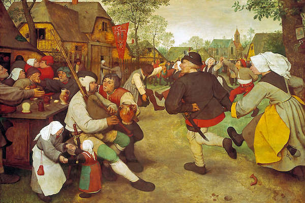 90cm x 60cm Bauerntanz von Pieter d. Ä. Brueghel