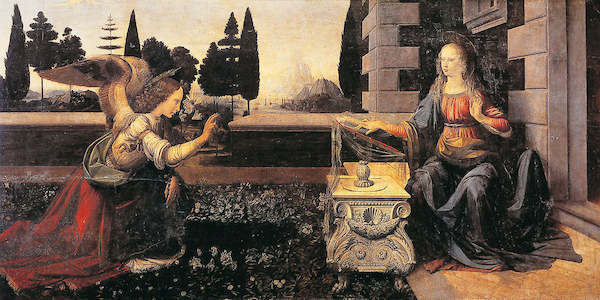 Array Die Verkündigung Mariae          von Leonardo Da Vinci