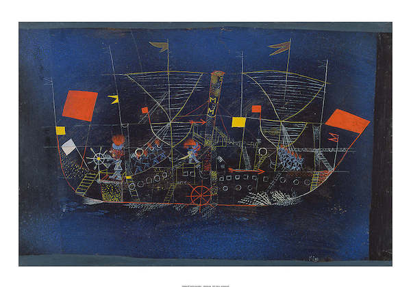 100cm x 70cm Abenteuerschiff von Paul Klee