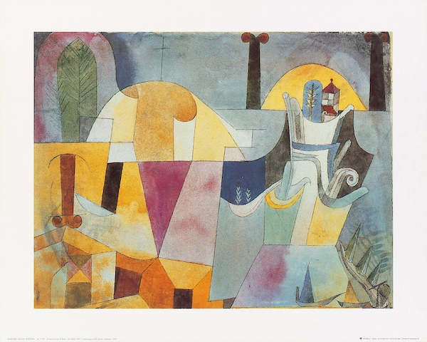 50cm x 40cm Landscape with black columns von Paul Klee