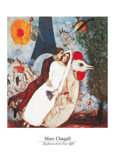 60cm x 80cm Les fiances von Marc Chagall