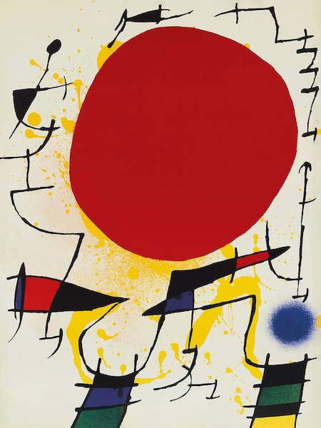 60cm x 80cm Le soleil rouge von Joan Miró