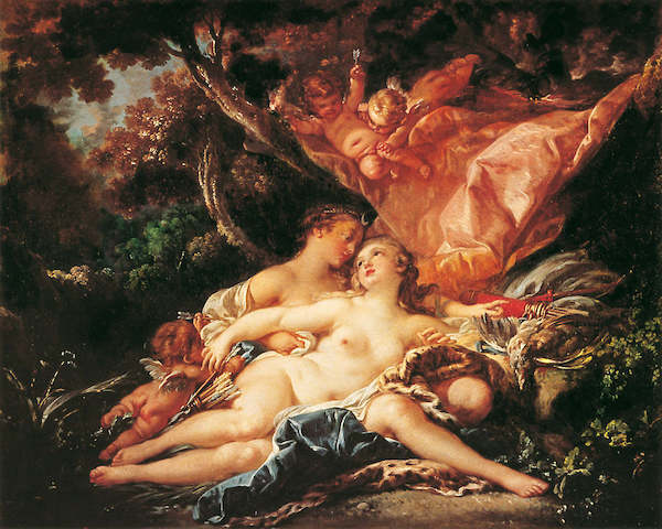 Array Jupiter in der Guise of Diana    von Francois Boucher
