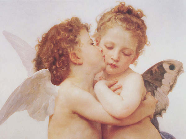 80cm x 60cm The first Kiss von William Bouguereau