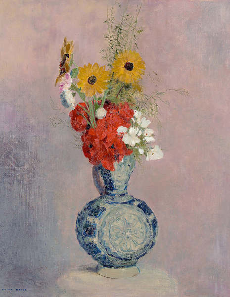 Array Blumenstrauß in blauer Vase      von Odilon Redon