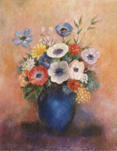 Array Blumen in einer blauen Vase      von Odilon Redon