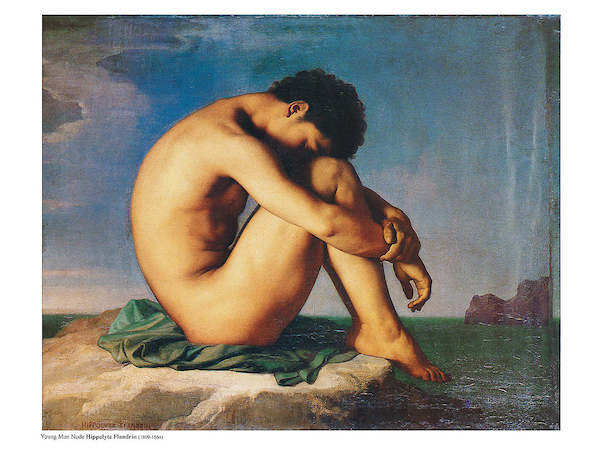 80cm x 60cm Young Man Nude von FLANDRIN