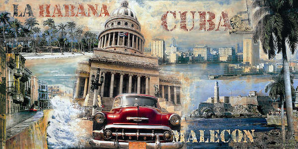 100cm x 50cm La Habana, Cuba von John Clarke