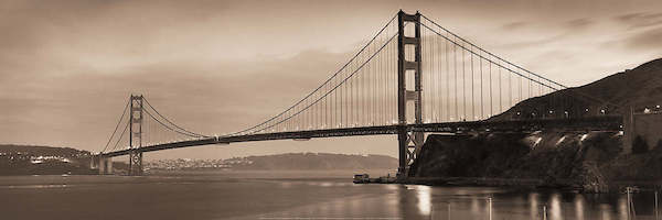 90cm x 30cm Golden Gate Bridge II von Alan Blaustein