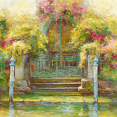 70cm x 70cm Nostalgie à Iseo von Johan Messely