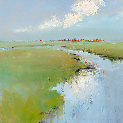 70cm x 70cm Water and Land von Jan Groenhart