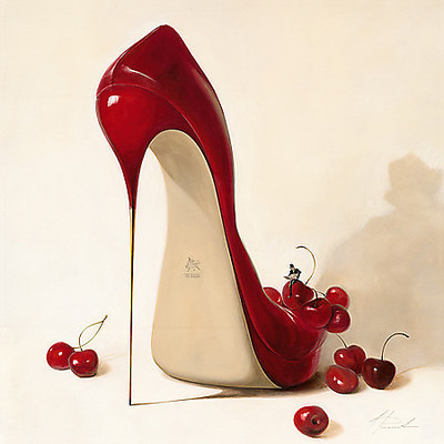 50cm x 50cm Cherry Love von Inna Panasenko