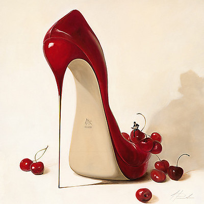 30cm x 30cm Cherry Love von Inna Panasenko