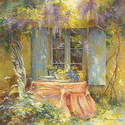 70cm x 70cm Couleurs du printemps  von Johan Messely