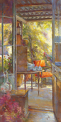 50cm x 100cm Chez l´antiquaire von Johan Messely