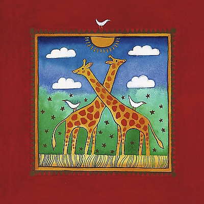 40cm x 40cm Two little giraffes von EDWARDS, LINDA