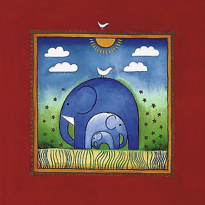 40cm x 40cm Three little elephants von Linda Edwards