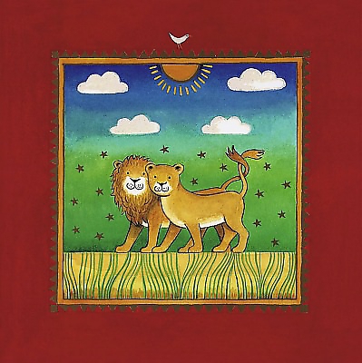 40cm x 40cm Two little lions von EDWARDS, LINDA