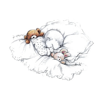 30cm x 30cm Sleepy Time III von MAKIKO