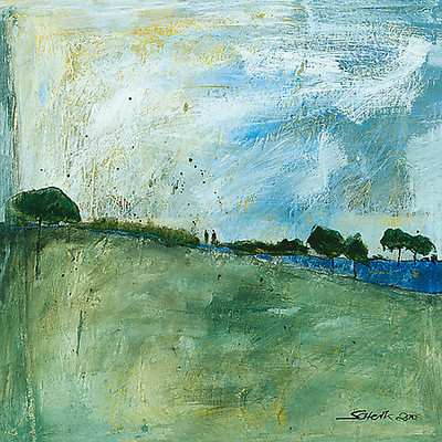 100cm x 100cm Blue Landscape von Gabriele Scherk