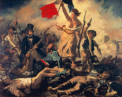 140cm x 112cm Die Freiheit führt das Volk von Eugene Delacroix