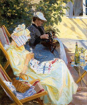 Array Zwei Frauen im Garten von Peter Severin Kroyer