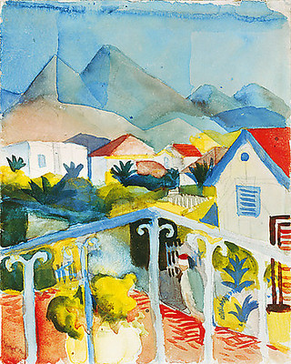 Array Saint Germain bei Tunis, 1914 von August Macke