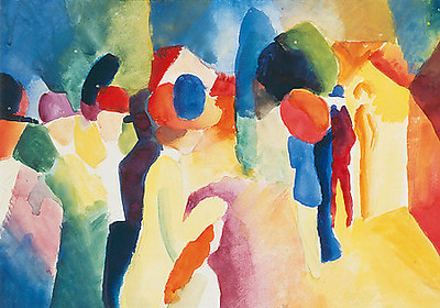 Array Mit gelber Jacke von August Macke