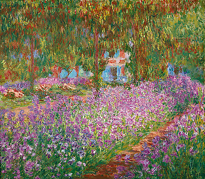 Array Irisbeet in Monets Garten von Claude Monet