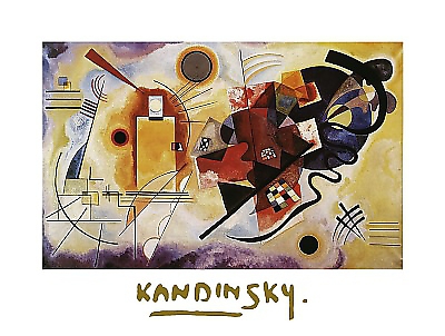 80cm x 60cm Jaune, Rouge, Bleu von KANDINSKY