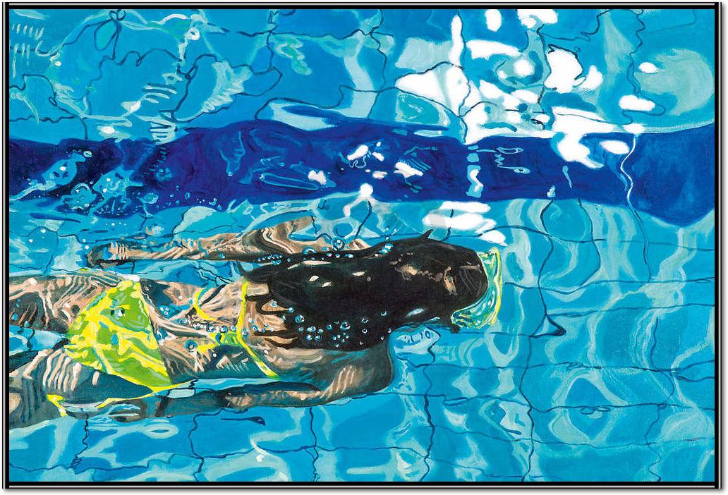 Die blaue Schwimmerin No. 5      von Brigitte Yoshiko Pruchnow