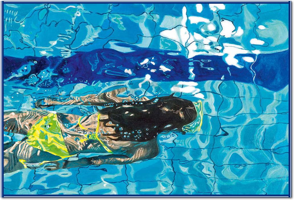 Die blaue Schwimmerin No. 5      von Brigitte Yoshiko Pruchnow