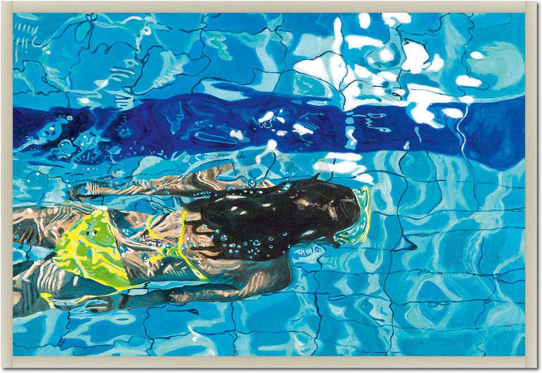 Die blaue Schwimmerin No. 5      von Brigitte Yoshiko Pruchnow