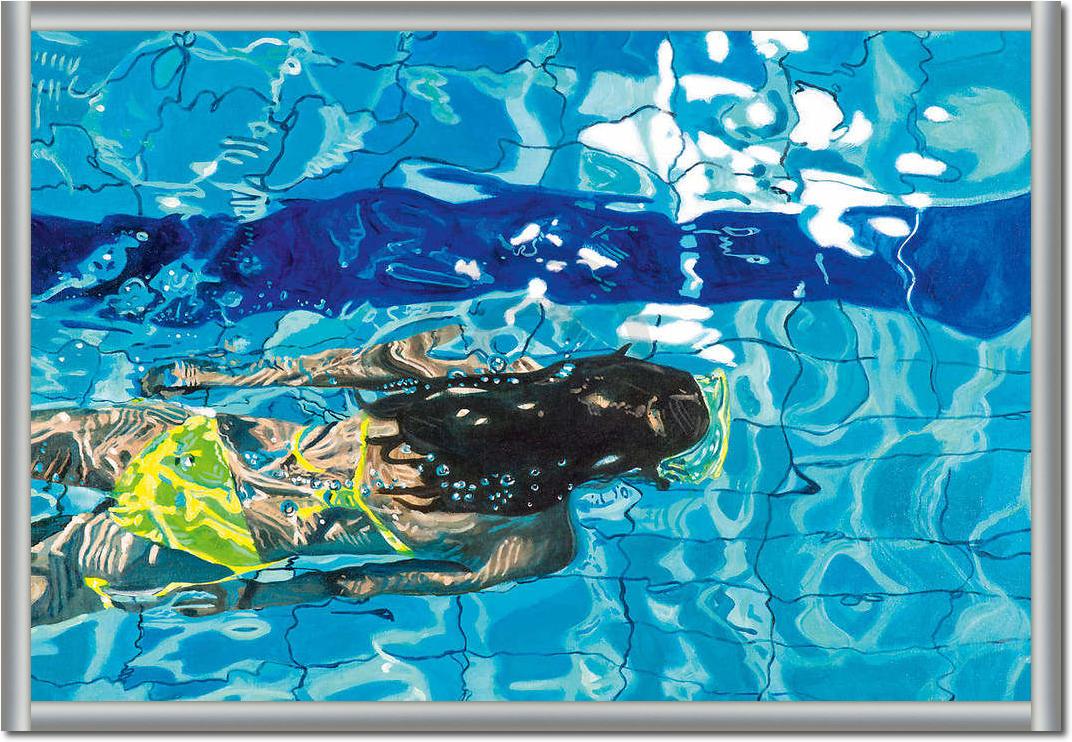 Die blaue Schwimmerin No. 5      von Brigitte Yoshiko Pruchnow