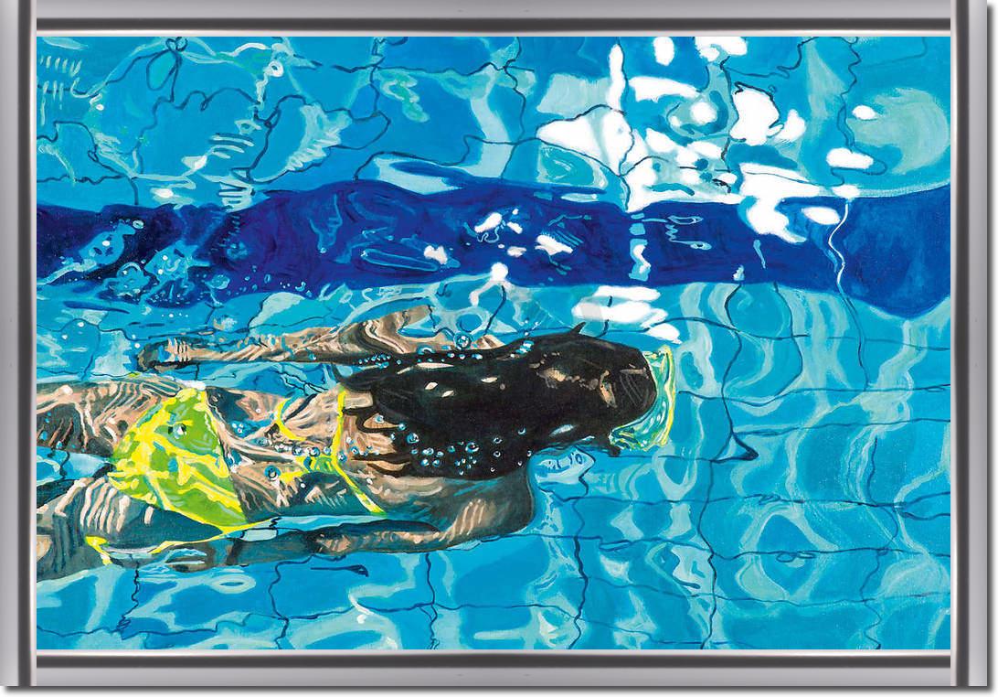 Die blaue Schwimmerin No. 5      von Brigitte Yoshiko Pruchnow