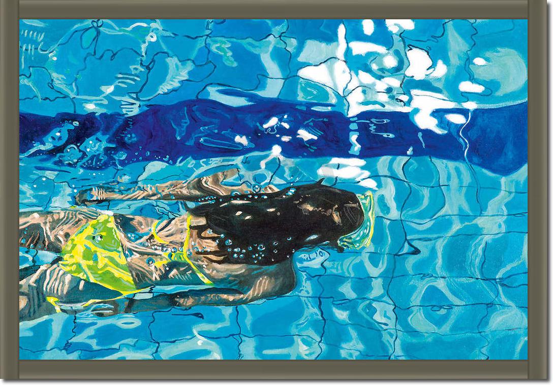 Die blaue Schwimmerin No. 5      von Brigitte Yoshiko Pruchnow