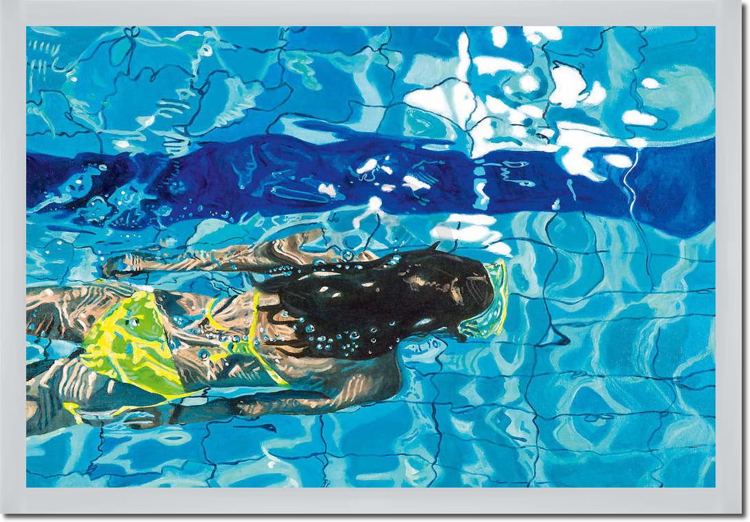 Die blaue Schwimmerin No. 5      von Brigitte Yoshiko Pruchnow