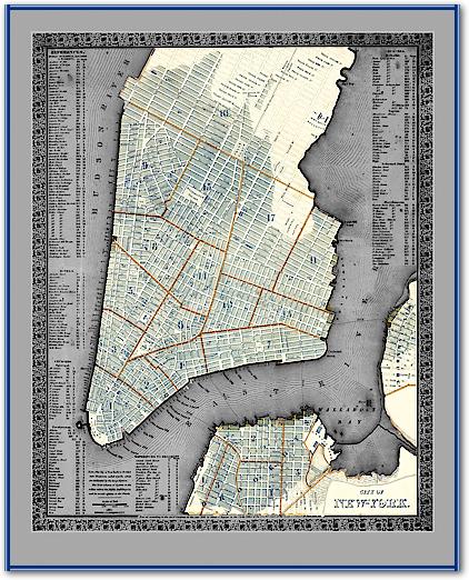 Vintage Gray NYC Map von Adam Shaw Cartography