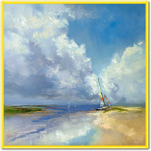 Sailboat on a Sandy Beach von Kasia Bruniany