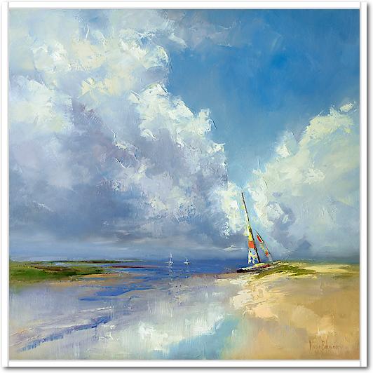Sailboat on a Sandy Beach von Kasia Bruniany