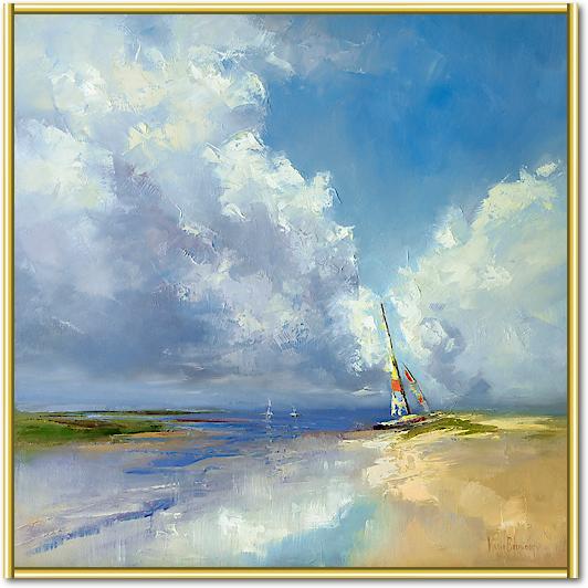 Sailboat on a Sandy Beach von Kasia Bruniany