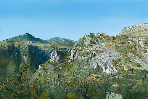 Vue panoramique du village de Gourdon von Pascal Pontoire