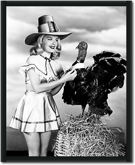 Doris Day with a Thanksgiving Turkey von Hollywood Photo Archive