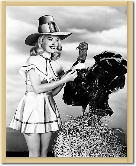 Doris Day with a Thanksgiving Turkey von Hollywood Photo Archive